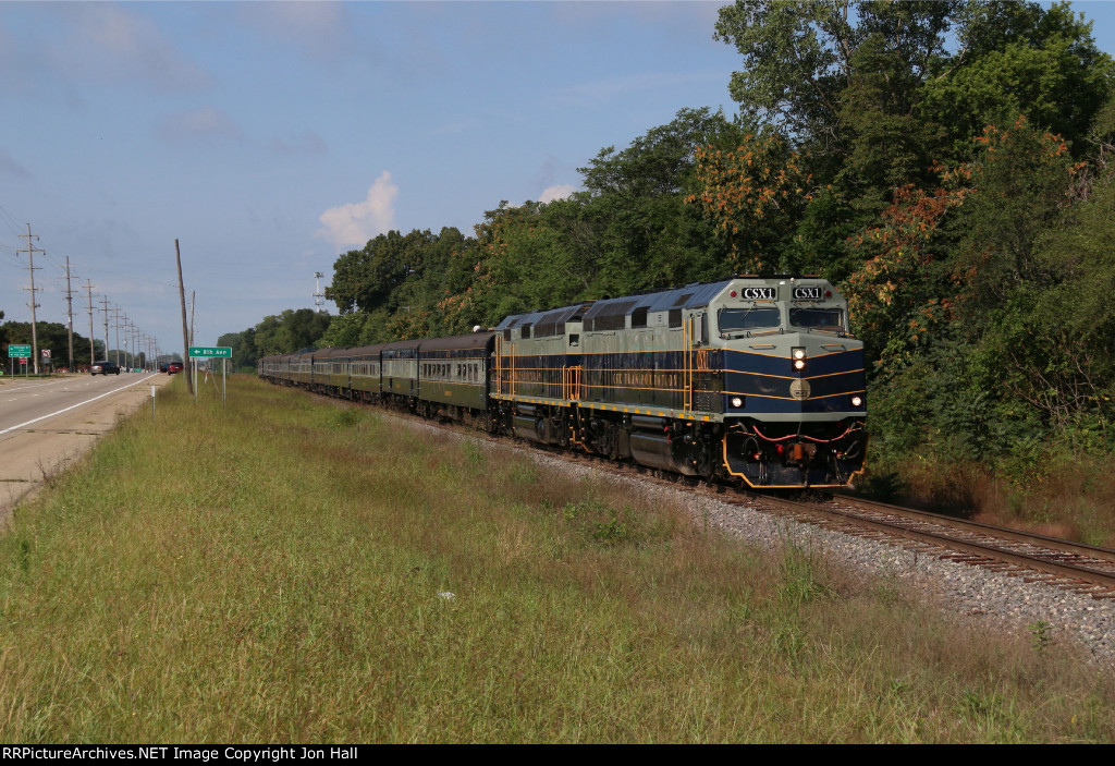 CSX's business train makes its way east across the Grand Rapids Sub